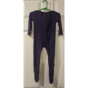 Kyte Baby Footed Sleeper 12-18M Eggplant‎ Bamboo Zip Pajamas Wear Flaws